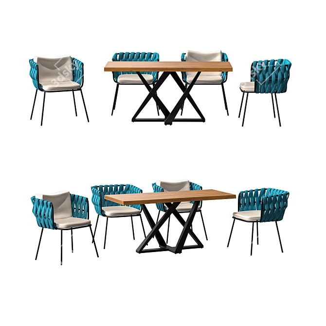 Modern 4Union Dining Set 3D model image 1