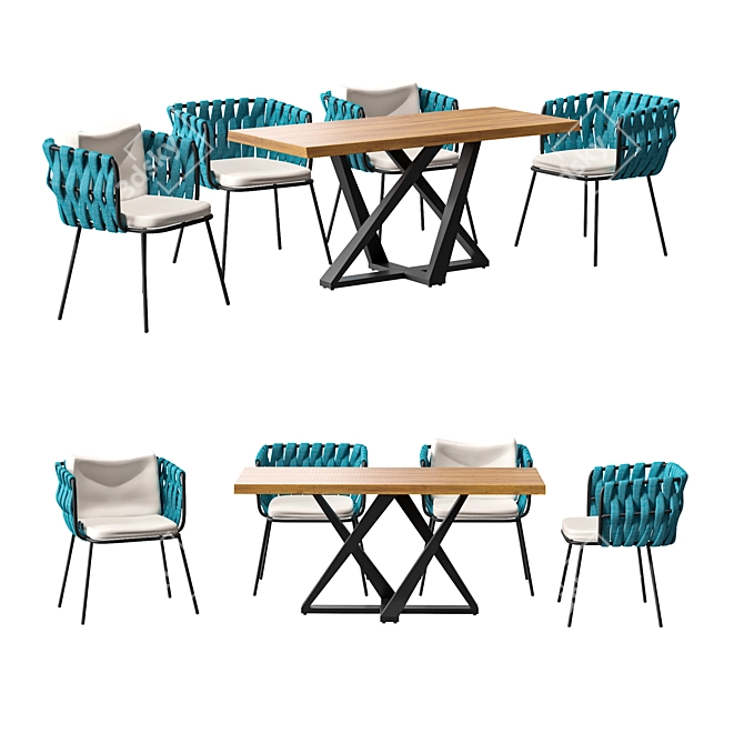 Modern 4Union Dining Set 3D model image 3