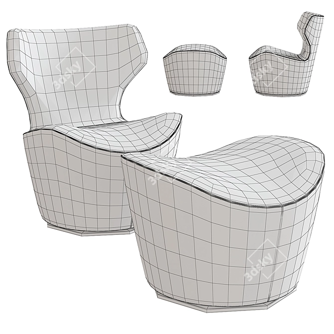 Elegant Lounger: Armchair Grande 3D model image 2