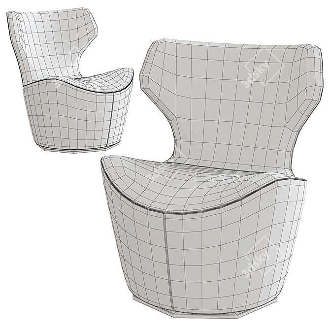 Elegant Compact Armchair: Piccola Papilio 3D model image 2