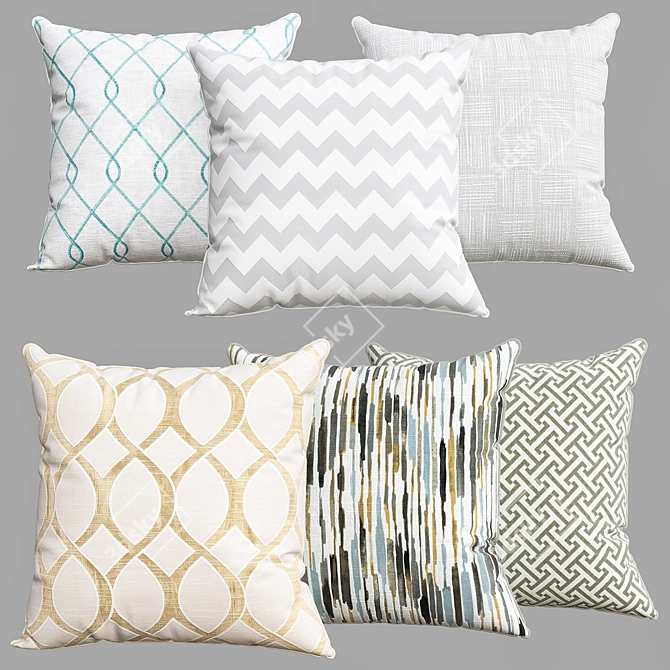 Cozy Dreams: Decorative Pillows 3D model image 2