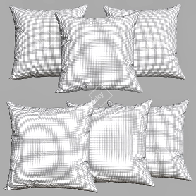 Cozy Dreams: Decorative Pillows 3D model image 4