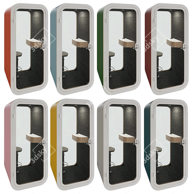 Modern Office Phone Booth: Versatile & Stylish 3D model image 1