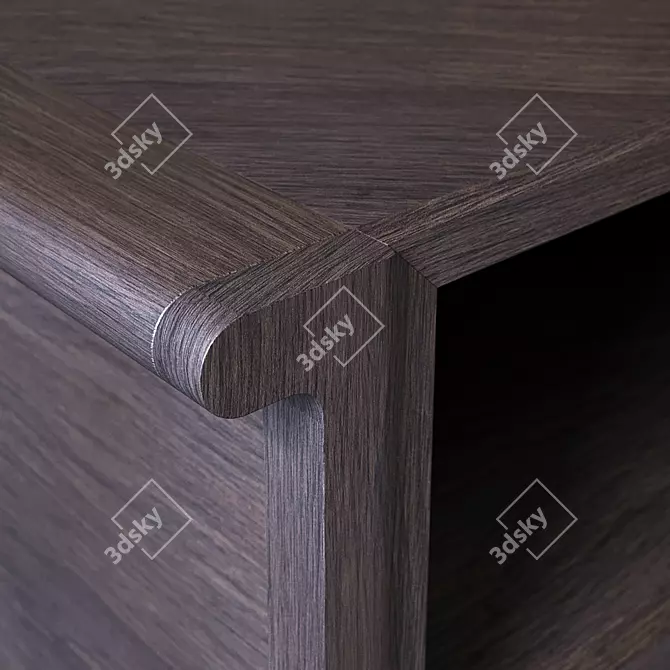 Contempo 3-Drawer Media Console in Graphite Oak 3D model image 3