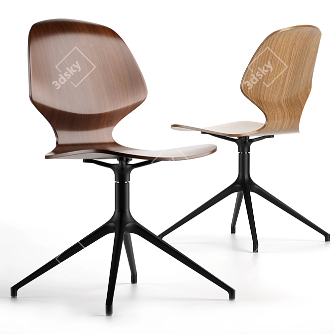 Contemporary Boconcept Florence Chair + Billund Table 3D model image 4