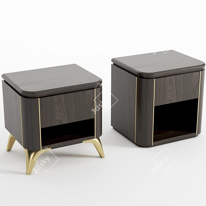 Luna Lori Bedside Table: Elegant and Functional 3D model image 1