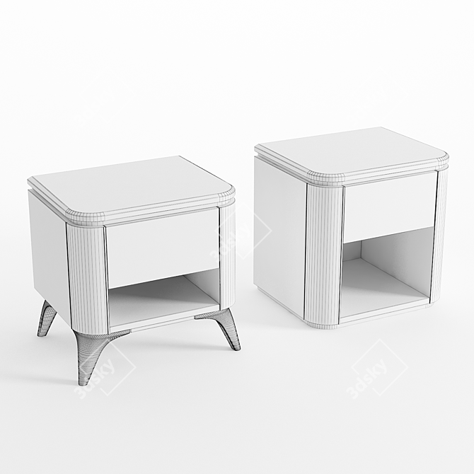 Luna Lori Bedside Table: Elegant and Functional 3D model image 2