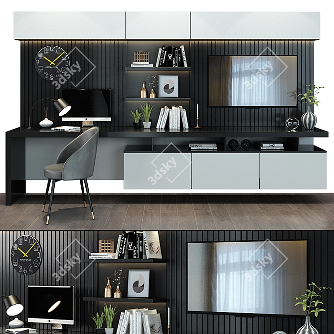 Title: Sleek TV Stand 0108 3D model image 1