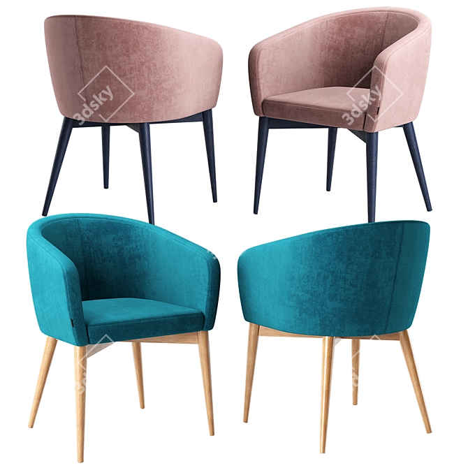 Sleek Torino Chair // Габарит 600 х 580 х h770 мм 3D model image 2