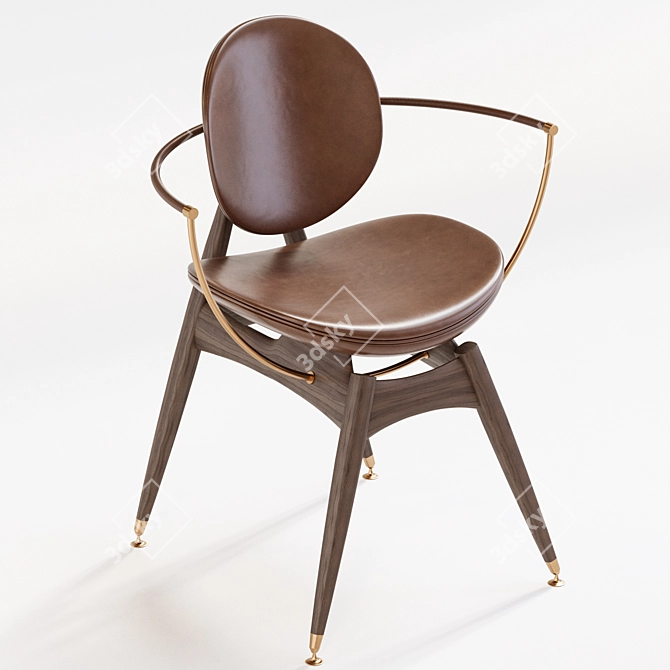 Modern Circle Chair: Stylish and Versatile 3D model image 3