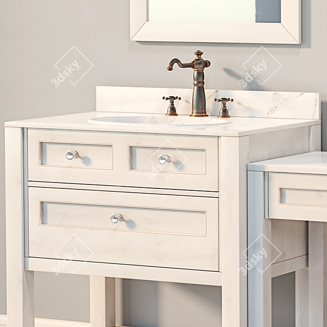 Modern 3D Washbasin Design 3D model image 4