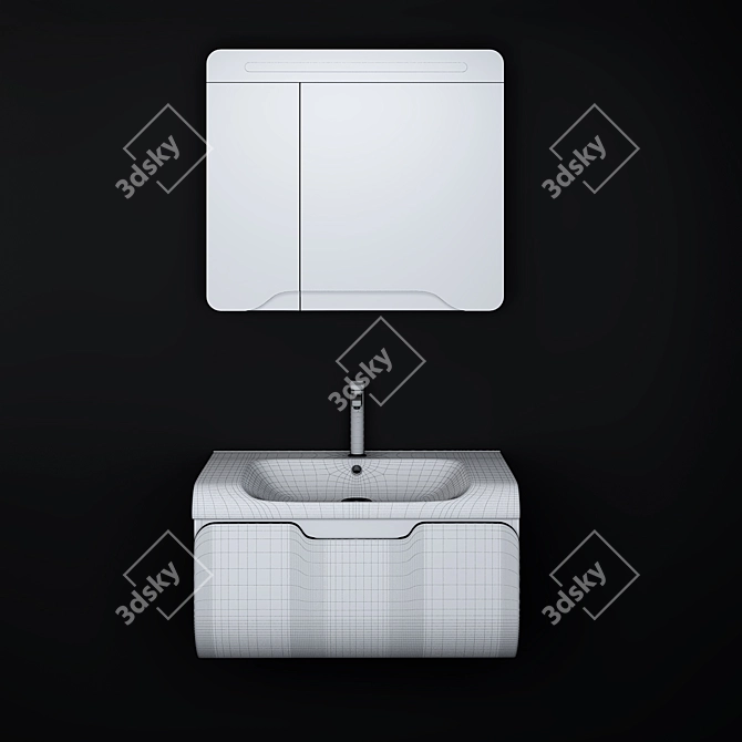 Modern Bathroom Cabinet Set | No. 040 3D model image 2