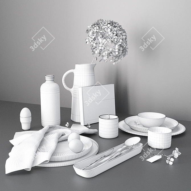 Title: Sleek Minimal Tableware 3D model image 4