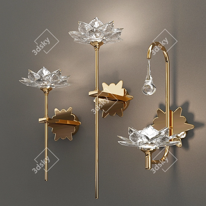 Luminous Lotos Wall Lamp 3D model image 1