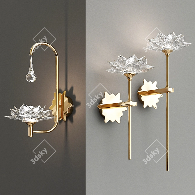 Luminous Lotos Wall Lamp 3D model image 2