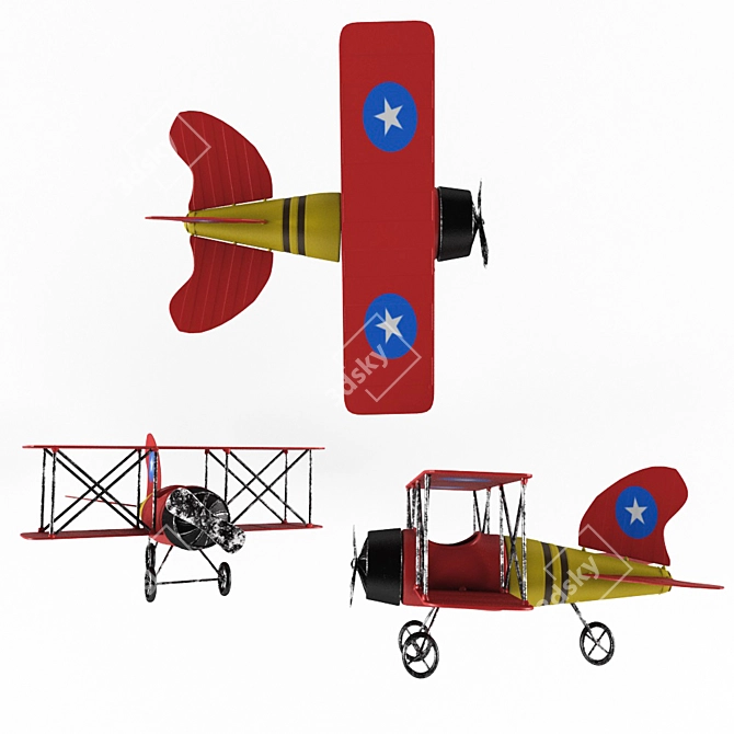 Vintage Hempel Model Plane Ornament 3D model image 2