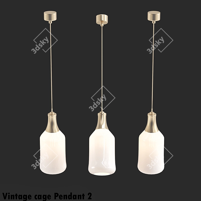 Vintage Cage Pendant Light 3D model image 1