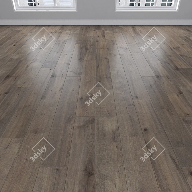 Smoky Oak Parquet: Herringbone, Linear, Chevron 3D model image 2