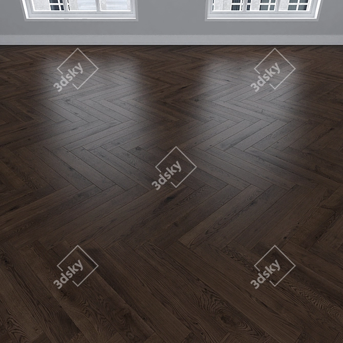 Oak Parquet: Herringbone, Linear, Chevron 3D model image 3