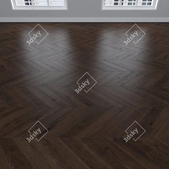 Oak Parquet: Herringbone, Linear, Chevron 3D model image 4