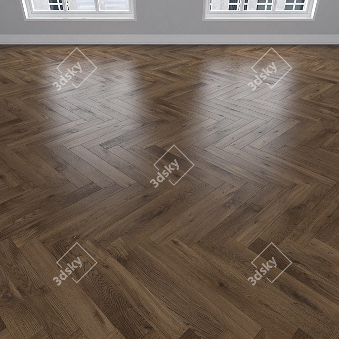 Oak Parquet: Herringbone, Linear, Chevron 3D model image 3