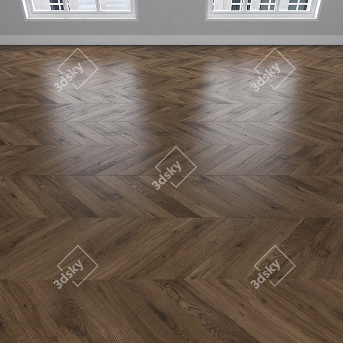 Oak Parquet: Herringbone, Linear, Chevron 3D model image 4