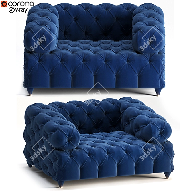 3D MAX Armchair: Textures, Renders, VRAY_CORONA 3D model image 1