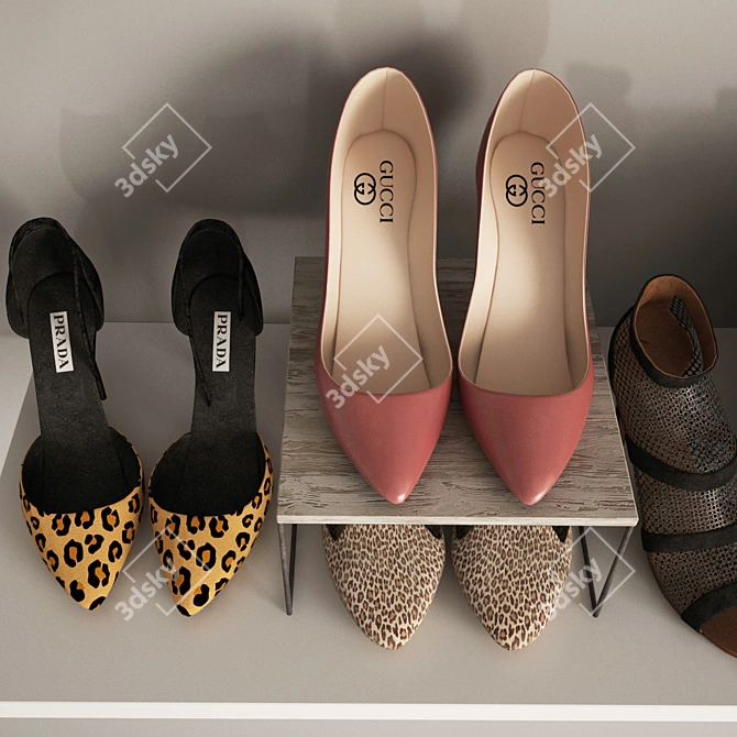 Sleek Women's Shoes Collection 3D model image 2