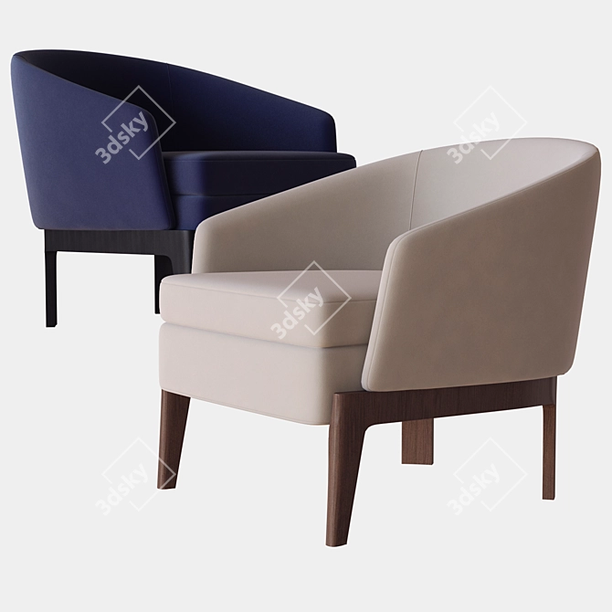 Elegant Chelsea Armchair: 3D Model 3D model image 2