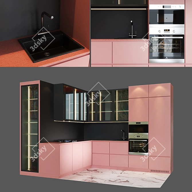 Sleek Kitchen Essentials Set 3D model image 1