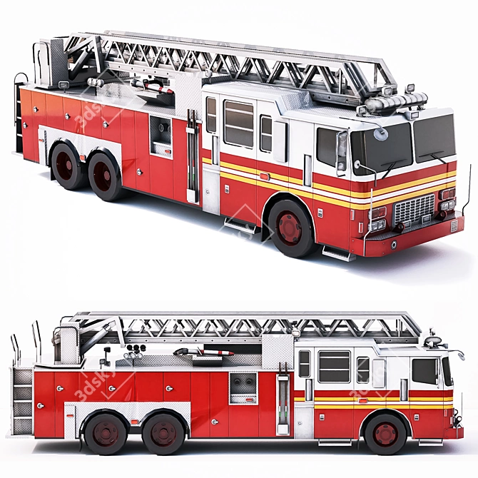 PolyFire: High-Quality 3D Fire Truck 3D model image 1