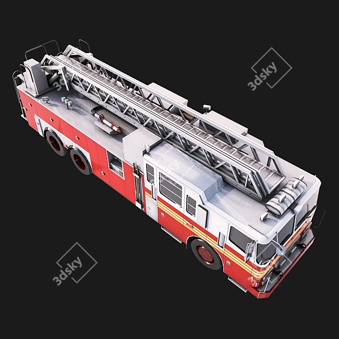 PolyFire: High-Quality 3D Fire Truck 3D model image 3