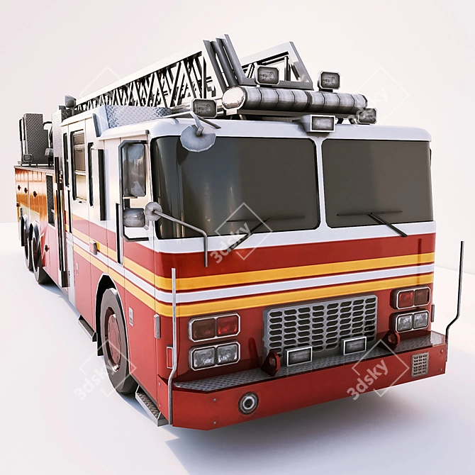 PolyFire: High-Quality 3D Fire Truck 3D model image 4