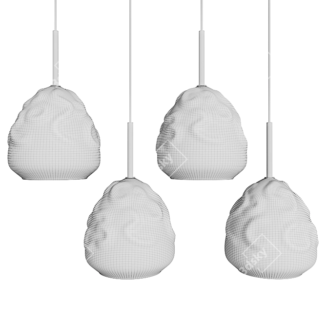 Bolle Luxe Glass Pendant Light 3D model image 2