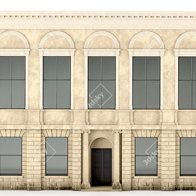 Classic Italian Palazzo Facade 3D model image 2