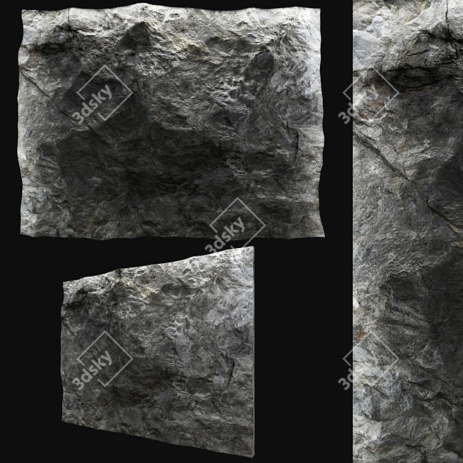 Decorative Stone Wall: High-Resolution Texture 3D model image 7