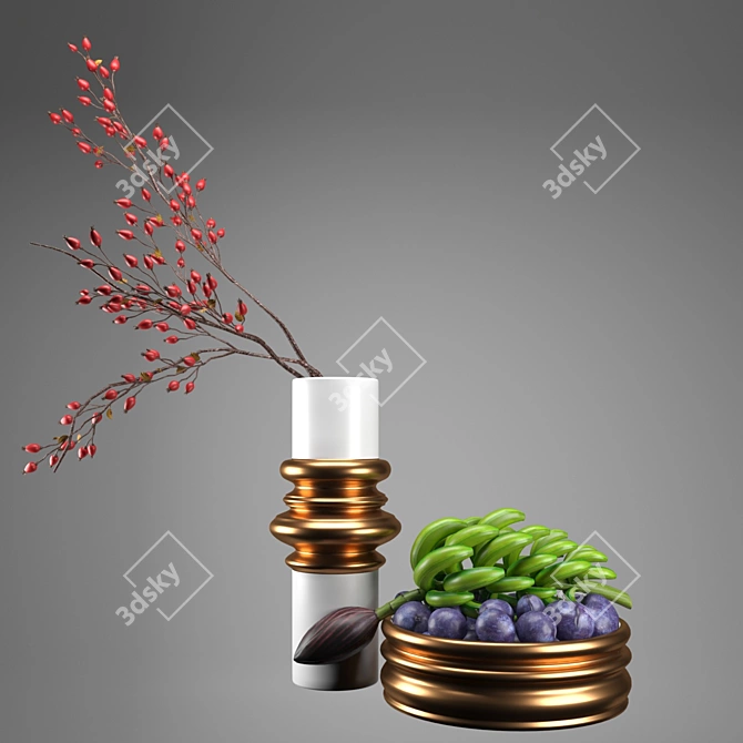 Elegant Ceramic Vase Set 3D model image 2