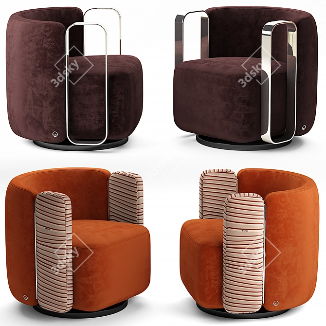 Luxurious Fendi Armchair: Elegant Comfort 3D model image 1