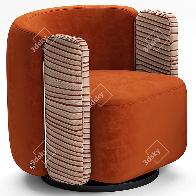 Luxurious Fendi Armchair: Elegant Comfort 3D model image 3