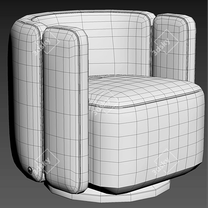 Luxurious Fendi Armchair: Elegant Comfort 3D model image 5