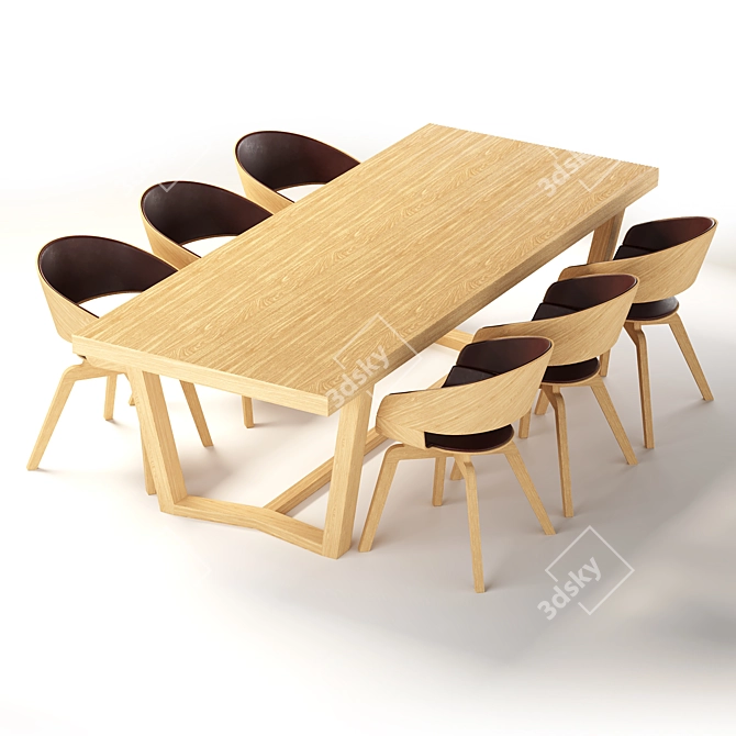 Modern Cartesio Table Set - Vray & Corona Compatible 3D model image 4