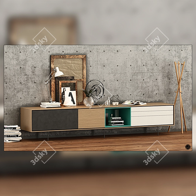 Modern Treku Aura C9-2 Sideboard 3D model image 6