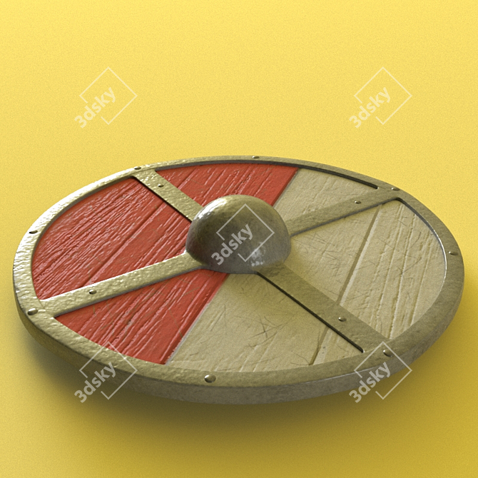 Viking-Style Medieval Shield 3D model image 1