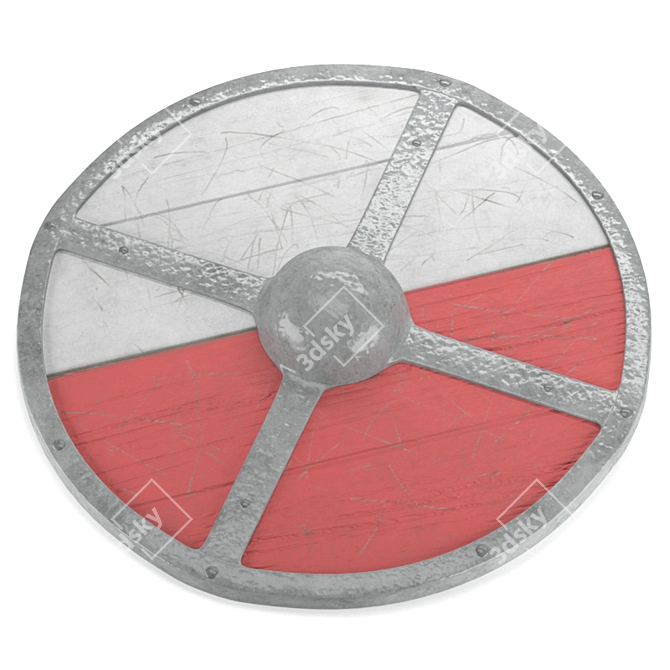 Viking-Style Medieval Shield 3D model image 5