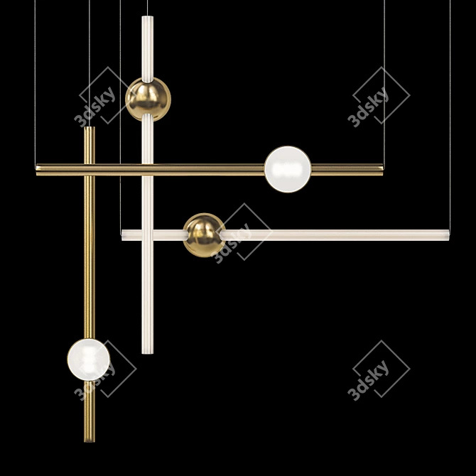 Orion Globe Light: Modern Hanging Chandelier 3D model image 1