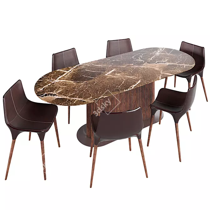 Italian Designer Alf DaFre Rigadin Dining Table 3D model image 1