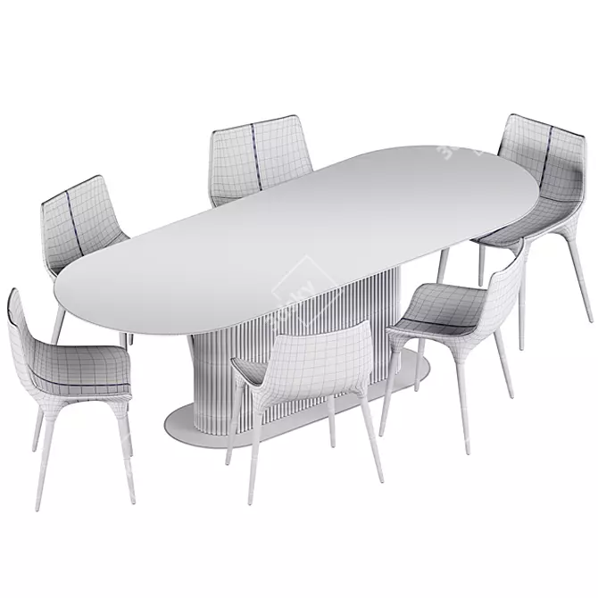 Italian Designer Alf DaFre Rigadin Dining Table 3D model image 5