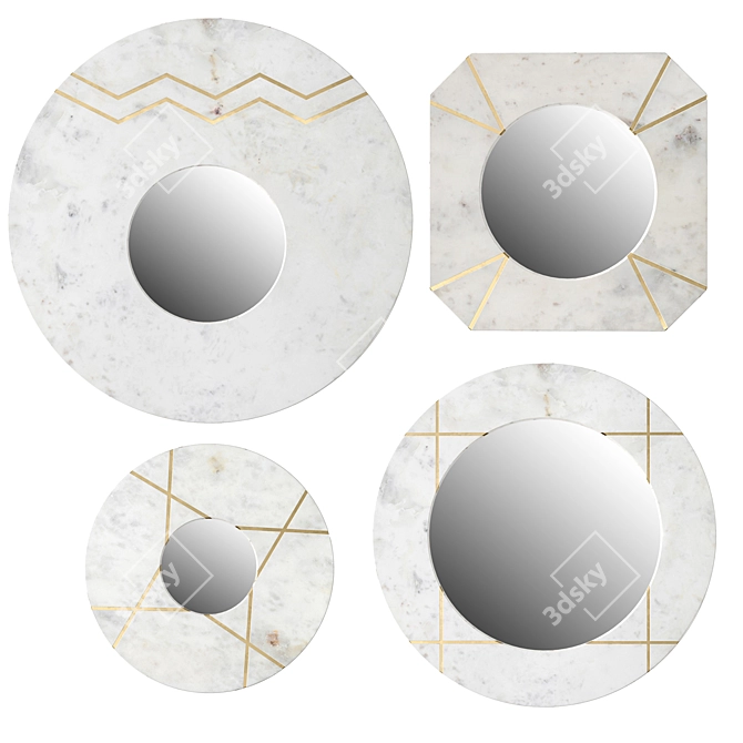 Stone Mirror Decor: Elegant Decorative Mirrors 3D model image 1
