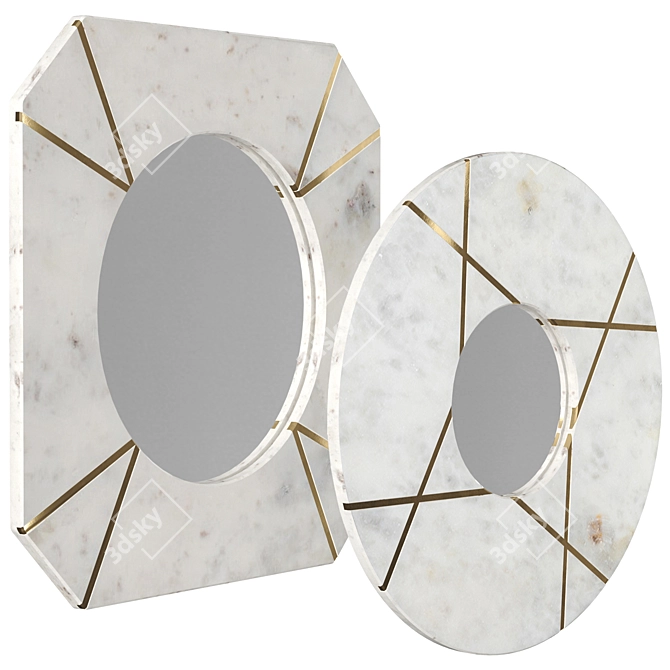 Stone Mirror Decor: Elegant Decorative Mirrors 3D model image 2