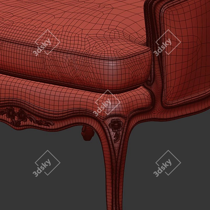 Vintage Wood Wing Chair: Mis en Demeure 3D model image 5